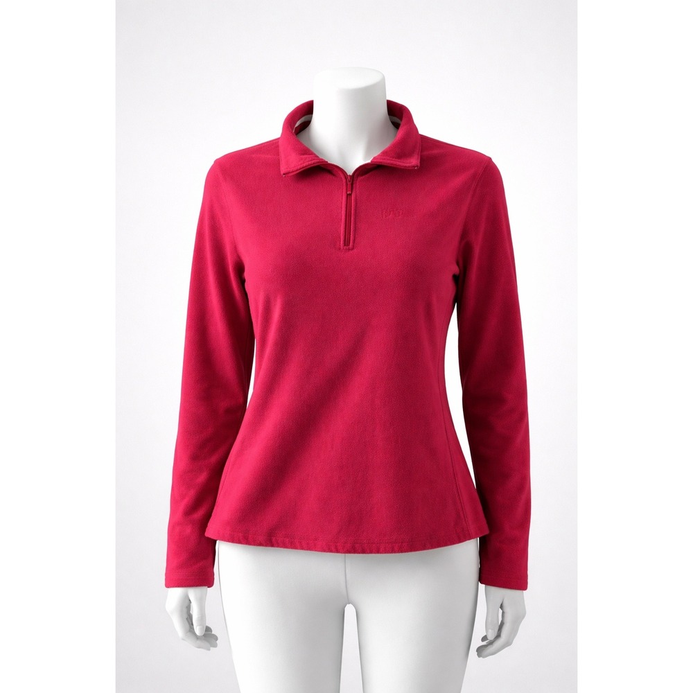 Gap Womens Fleece‎ Quarter Zip Pullover Sweater Pink Large Fuzzy on Stomach